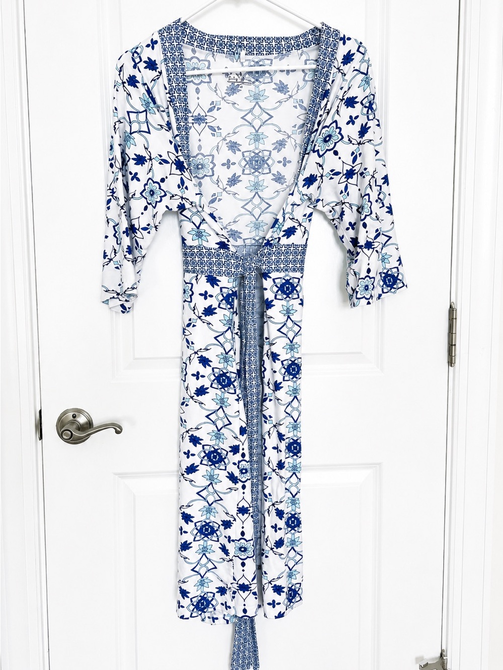 Baby Be Mine Blue Floral Robe Size S/M